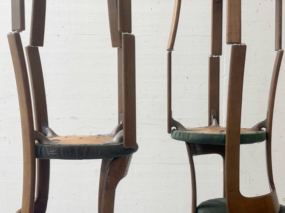 Stapelbare stoelen van Bruno Rey met groene stoffen zittingen voor Dietiker, Zwitserland, jaren 70. (photo 9 of 13)