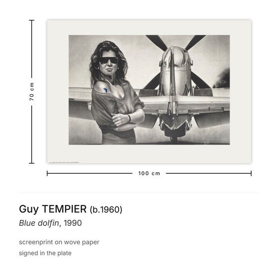 Guy TEMPIER Sérigraphie Dolfin bleu 1990 – Lithographies et sérigraphies, Paper (photo 3 of 5)
