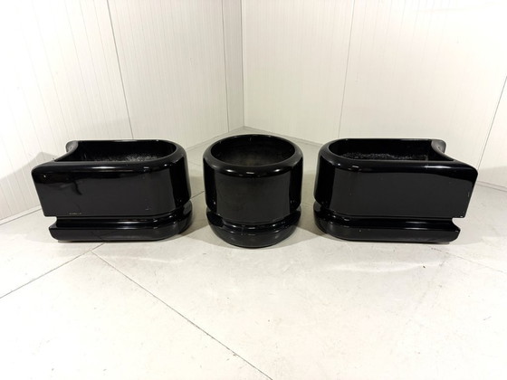 Image 1 of Vasi neri divisori per ambienti di Luigi Colani, anni '70