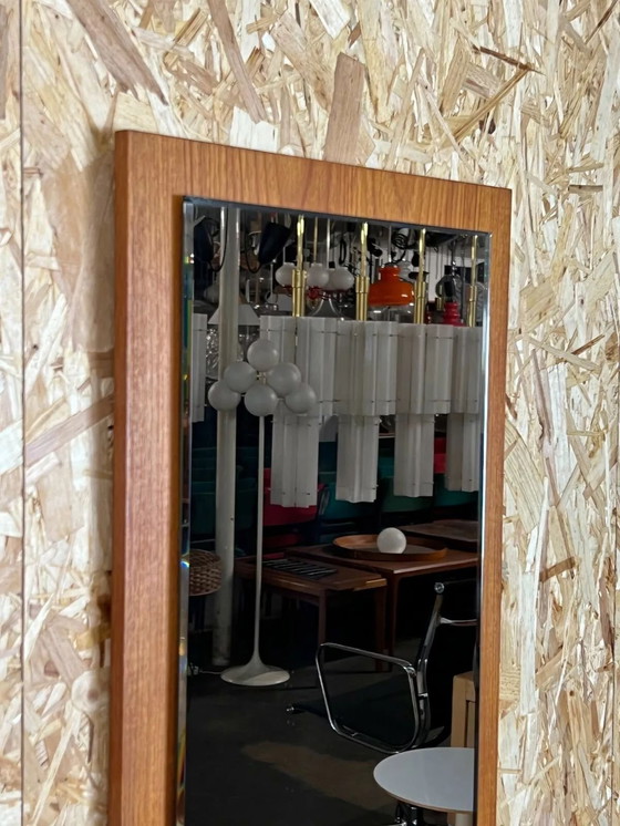 Image 1 of 60s 70s Teak Mirror Mirror Wall Mirror Danish Modern Design Denmark 60s