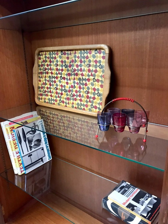 Image 1 of Zeldzame vintage theeblad uit de jaren 50, Lucienne Day Atomic Design