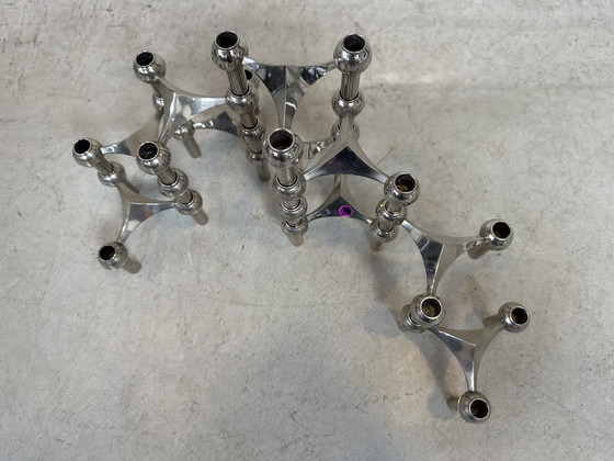 10x Bougeoir Design Vintage BMF - Hans Nagel Et Werner Stoff – Bougeoirs et chandeliers, Chrome (photo 3 of 8)