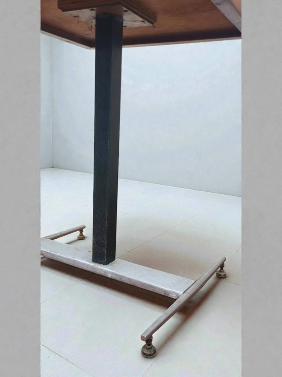 Quadratischer Bistrotisch – Esstische, Wood, Metal (photo 5 of 6)