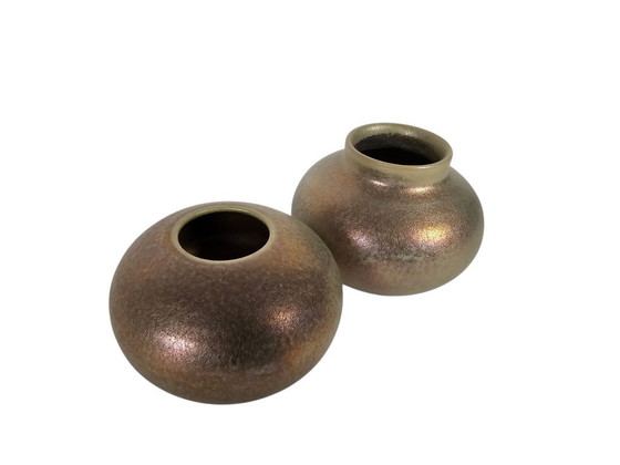 Image 1 of Mobach - design Joke Stroes - gold luster glaze - Holland - 1980s
