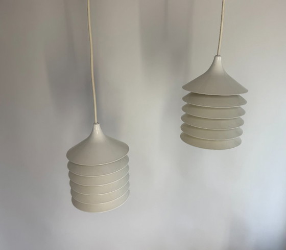 Image 1 of 2x Vintage IKEA lamp: witte Duett T202, Bent Gantzel Boysen
