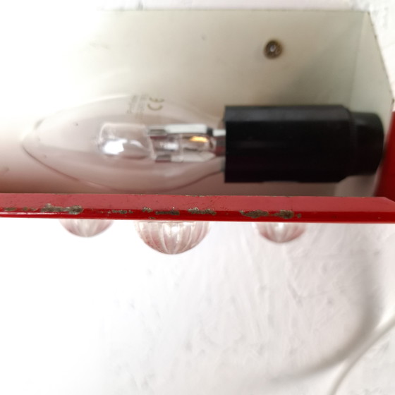 Image 1 of Vintage wall lamp bedside lamp orange/red - white Herda 1970s