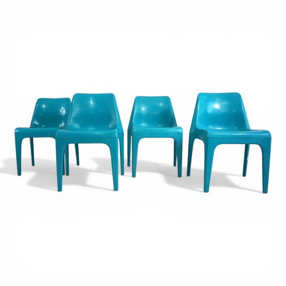 Image 1 of Set van 4 Schröder & Henzelmann Space Age eetkamerstoelen, 1970