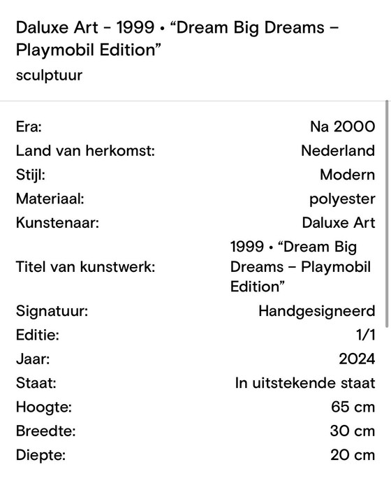 Image 1 of Daluxe Art – 1999 • „Träume groß – Playmobil-Edition“