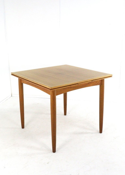 Compacte vierkanten verlengbare eettafel vintage