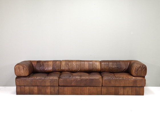 Image 1 of De Sede DS88 Sectional Sofa in Cognac Brown Leather - Switzerland, 1970s