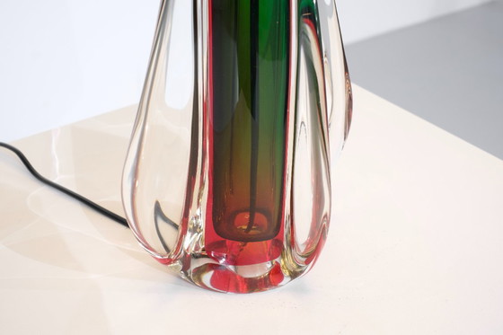 Image 1 of Lampe de table en verre de Murano attribuée à Flavio Poli pour Seguso, Italie, années 1960s