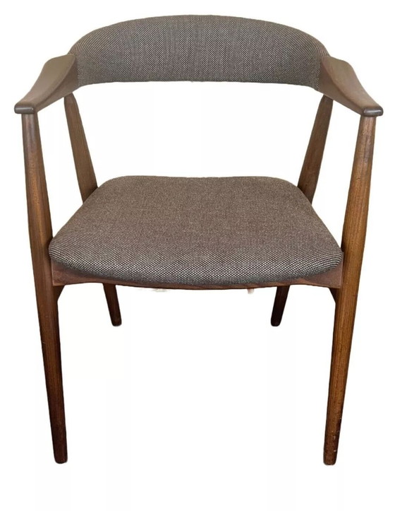 Image 1 of 60s 70s teakhouten fauteuil bureaustoel Th. Harlev voor Farstrup 60s