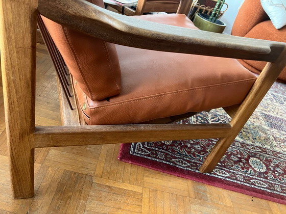 2 Scandinavische Vintage Designfauteuils|Teak & Leder|60-‘70 – Leather, Metal (photo 3 of 12)