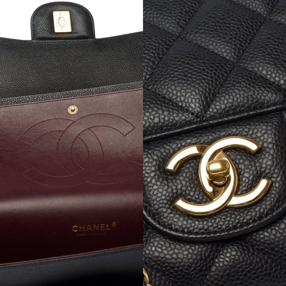 Image 1 of CHANEL Timeless/Classique Tasche aus schwarzem Leder - 103508