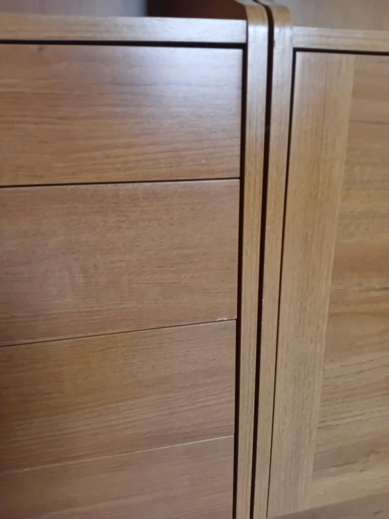 Deens design vintage wandkast, boeken kast, highboard retro/ mid century Scandinavisch teak kleur – Metal (photo 4 of 5)