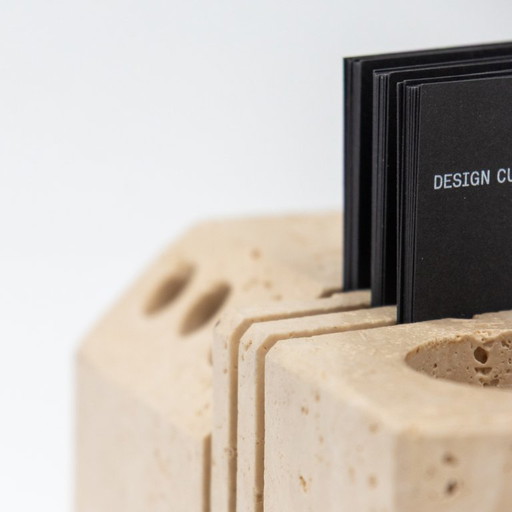 Travertine Desk Organizer Fratelli Mannelli 70's