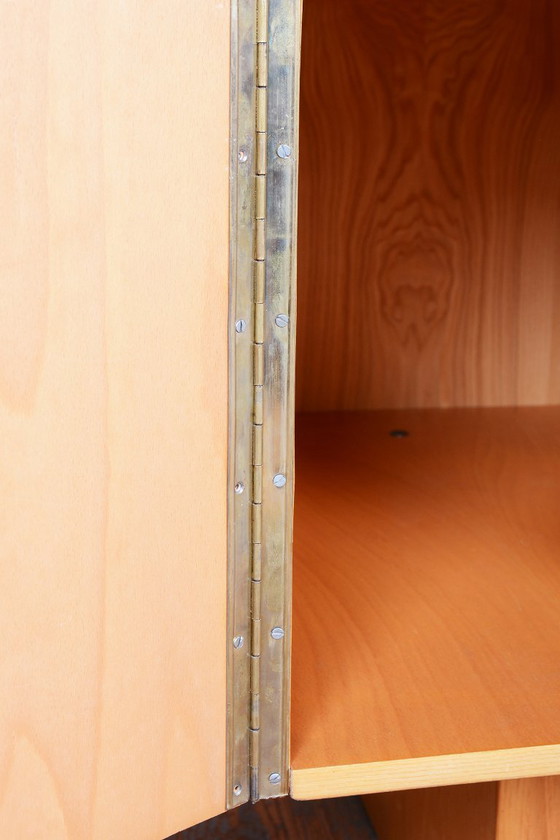 Scrivania Mid-Century restaurata, Frassino, Lucidatura rinnovata, Ceca, anni '60 – Scrivanie, Legno, Cromo (photo 7 of 13)