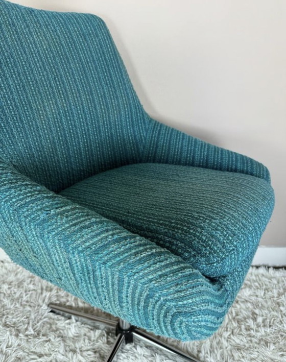 Image 1 of Silla giratoria Knoll 70s rizos de lana