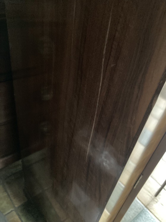 Image 1 of Art deco / nouveau gabinete de chapa de libro de nogal