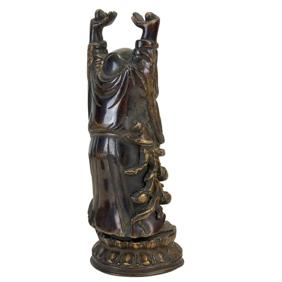 Estatua antigua de bronce de Budai China finales de la dinastía Qing 23cm – Esculturas, Bronze (photo 4 of 10)