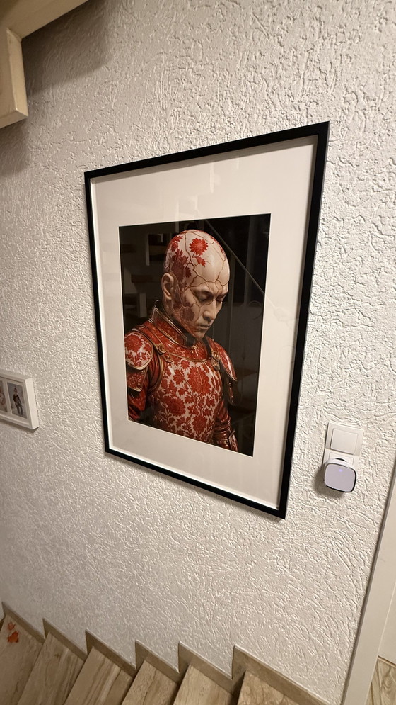 Image 1 of Kintsugi Samurai Murale rosso di Rotan Hunt