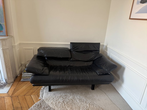 B&B Italia 2-zitsbank - Alanda zwart leer