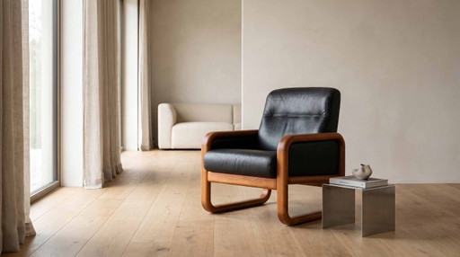Fauteuil Lounge Vintage Danois en Teck