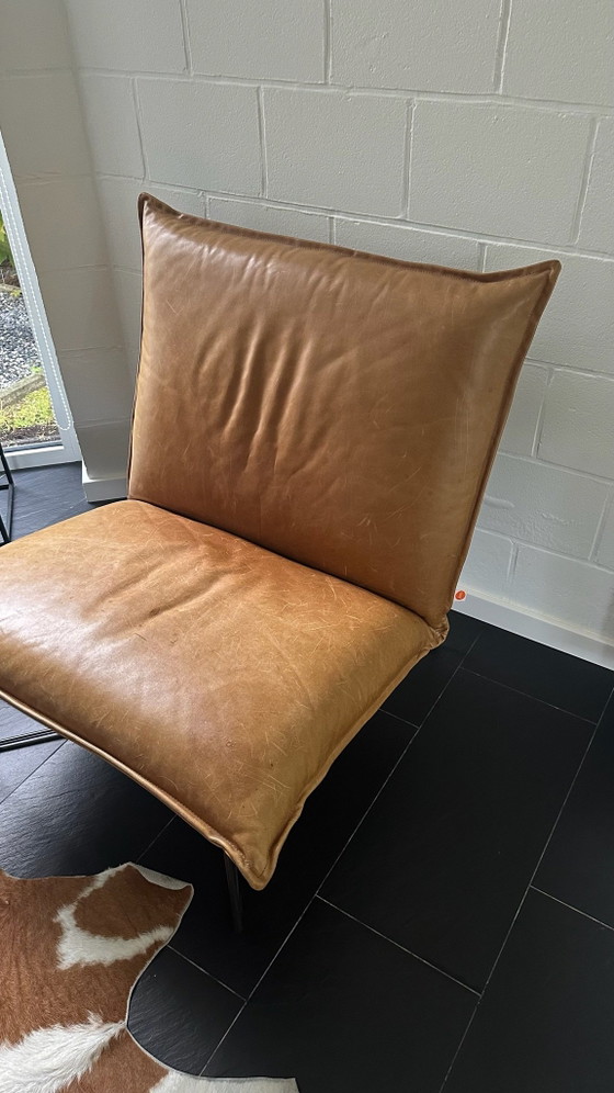 Bonanza Earl high-back Armchair without armrests, design Jess., Leather, Brown (photo 3 of 10)
