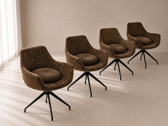 Set di 4 poltrone a secchiello di lusso | Marrone | Comfort e stile – riverdale, Sedie da camera, Textile (photo 6 of 6)