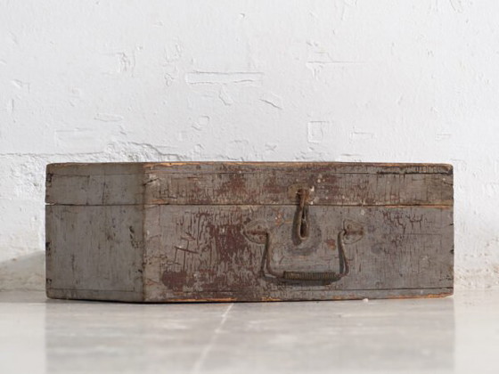Cassa antica con patina grigia (c.1920) #76 – Armadi contenitori, Rustic (photo 11 of 21)