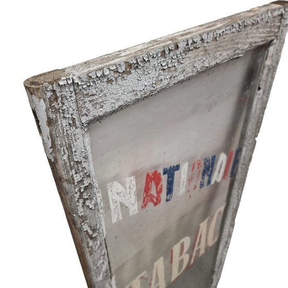 Image 1 of Old French window with painting, early 1900s