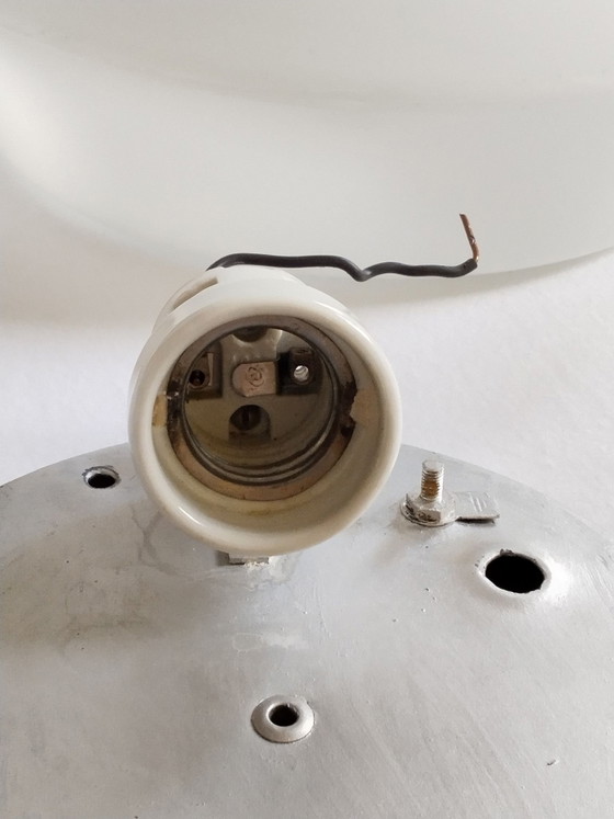 Vintage Mid-Century Opal Glass Ceiling Light / Wall Light – German Architectural Design (1960s) – Ceramic (photo 7 of 7)