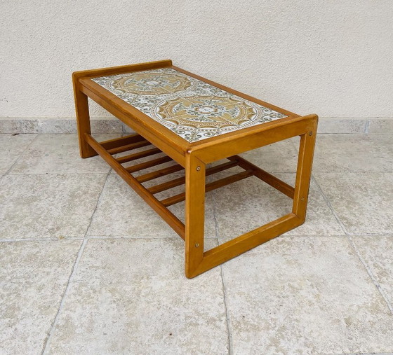 Image 1 of Scandinavian coffee table in teak and ceramic, 1960