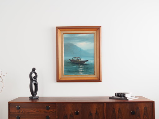 Tableau "La pêche de nuit", design scandinave, années 1970