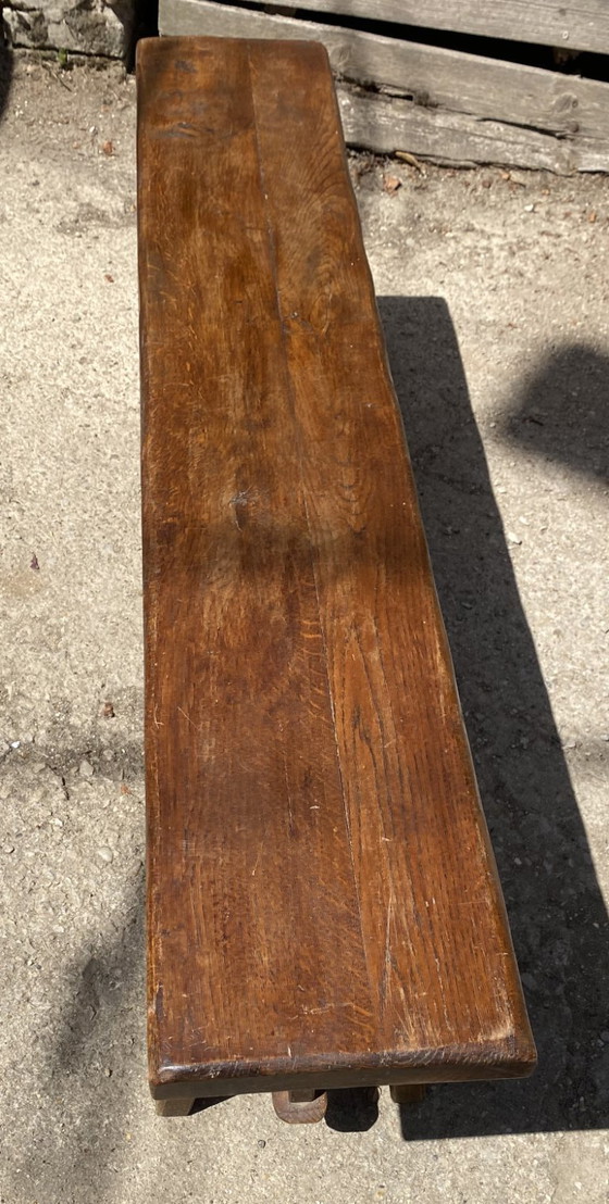 Image 1 of Panca da fattoria in rovere massello, 140 cm, per un tavolo rustico da fattoria anni '50