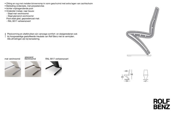 Image 1 of Rolf Benz dining chairs RB 7800