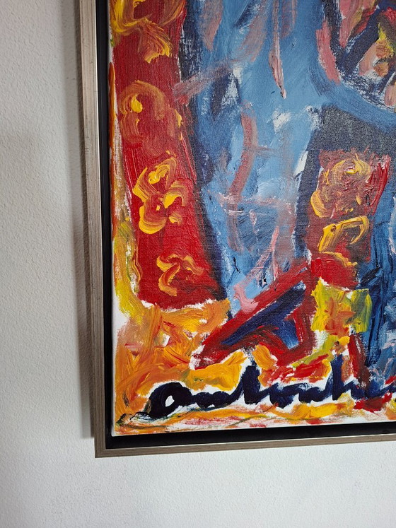 Image 1 of Anton Heyboer dancer on canvas acrylic 80 x 120 cm with floating frame