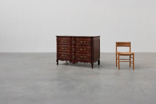 Commode en chêne du XVIIIe siècle de style Louis XV, faite à la main