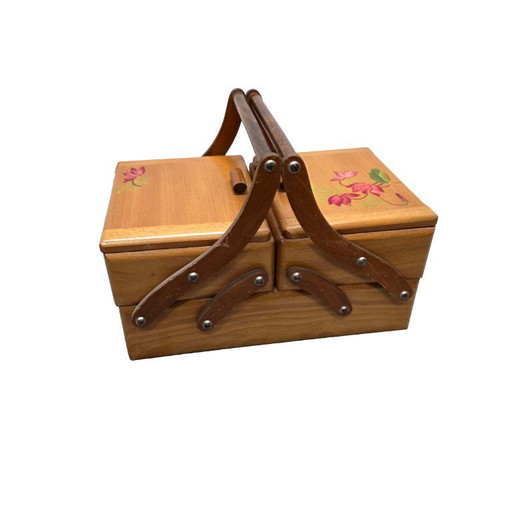 Vintage French portable sewing case, 1960s