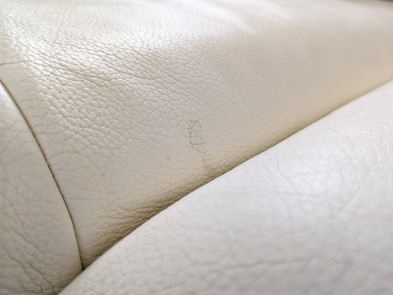 Image 1 of Canapé d'angle Plura original Rolf Benz, cuir beige clair, design crème