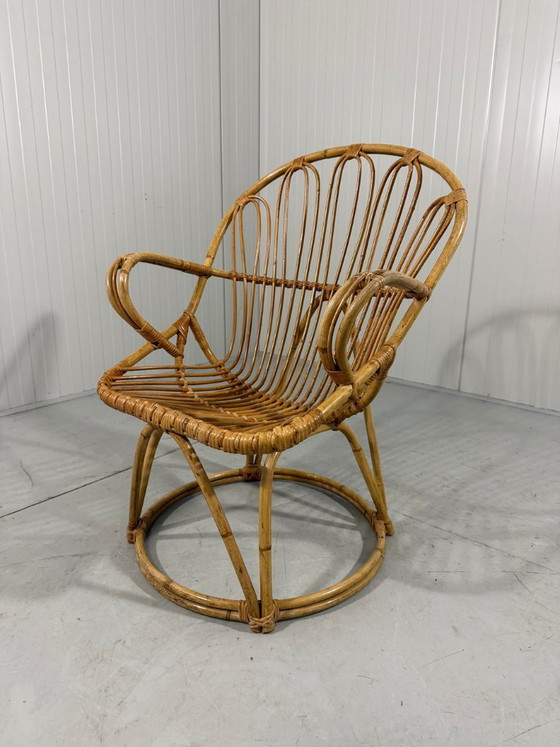 Image 1 of Silla de ratán Rohé Noordwolde años 60