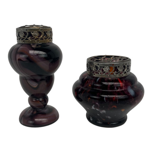 Retro Murano vase set from the 1950s