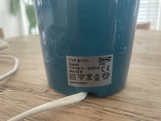 Image 1 of IKEA Gavik mushroom 2 lampen, petrol blauw 