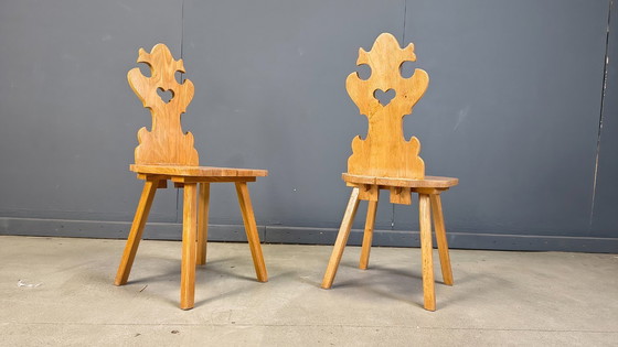 Image 1 of Vintage rustic tiroler dining chairs, 1960s