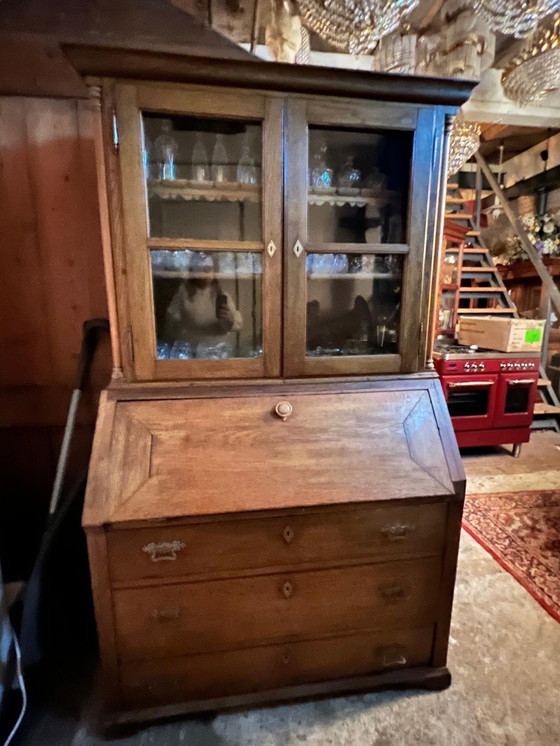 Image 1 of Antiek eiken secretaire ca 1880-1910