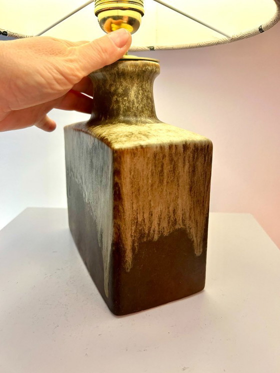 Image 1 of Upcycled Scheurich fireplace vase with high-quality lampshade