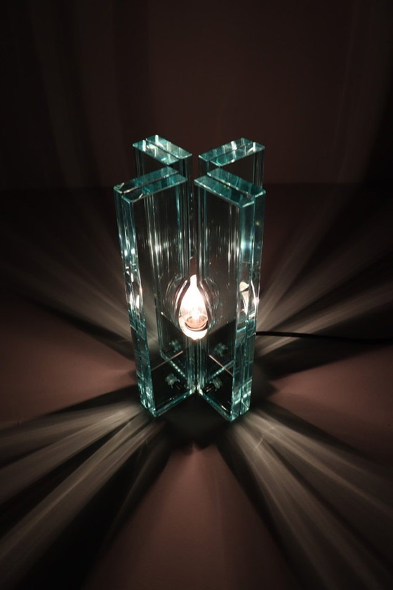 Image 1 of Set van 2 tafellampen/glasobjecten van Giorgio Reggiori voor Gallotti & Radice, jaren 1960, Italië