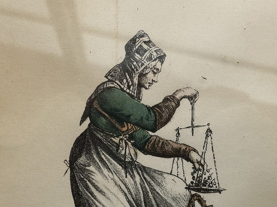 Image 1 of Carle Vernet - 2 incisioni - I mestieri di una volta - sotto cornici di legno