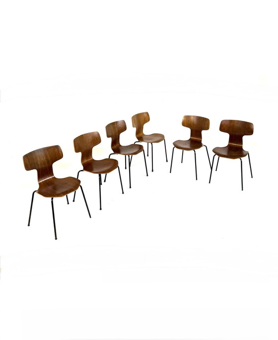 Image 1 of 6x modèle vintage 3103 'Hammer', Fritz Hansen '60