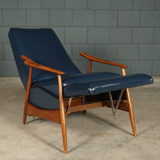 Fauteuil de repos vintage en cuir avec inclinaison - années 1960